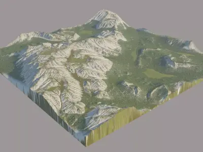 Canyon Grassy Fields Surface  3D model