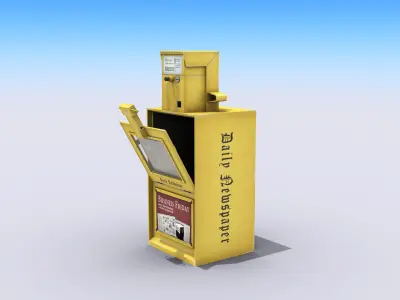 Newspaper Machine Low-poly 3D model