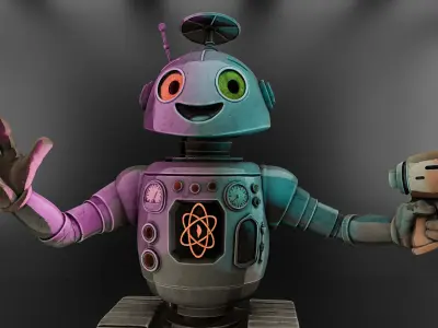 Retro-Futuristic Companion Bot - 3D Print 3MF and STL 3D print model