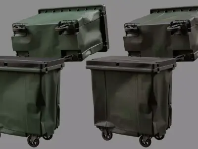 Crushed Trash Container 02 3D model