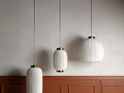 Set for interior with lamps Bloomingville 3D model