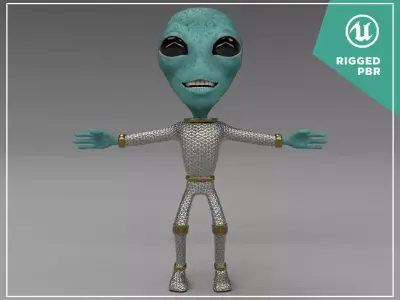 Alien Cartoon Low-poly 3D model