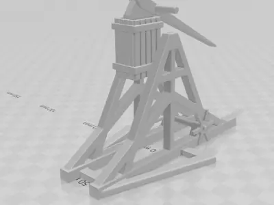 medieval tower Trebuchet 28mm 3D print model