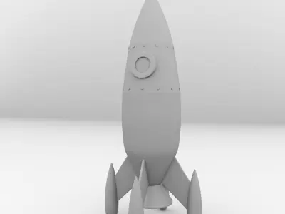 Retro Rocket 3D model