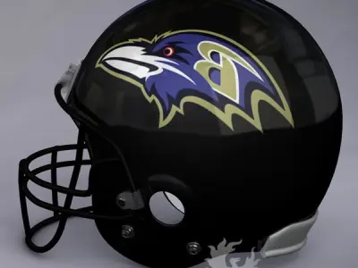 Baltimore Ravens official game helmet 3D model
