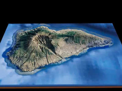 La palma Island full 3d model terrain 3D model