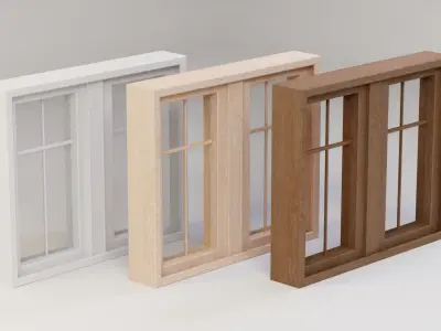 Picture Style Double Window Low-poly 3D model