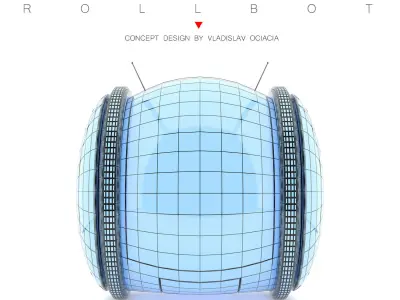 Cute rolling bot toy 3D model