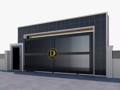 Main Site Entrance Gate Door 3D model