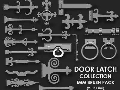 Door Latch IMM Brush Pack 21 in One 3D model