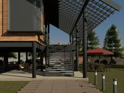 Tropical cafe 3D model