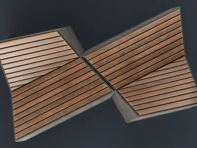 Modern Outdoor Bench 88 PBR Game Ready Low-poly 3D model