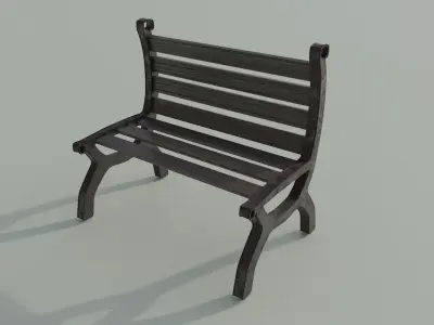 Park Chair Low-poly 3D model