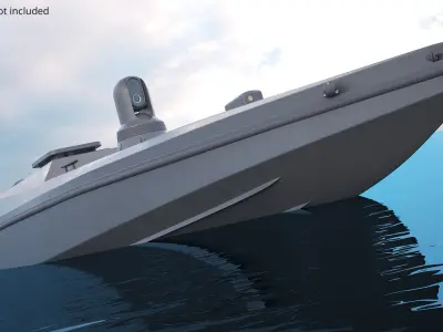  Maritime Unmanned Combat Vessel on Water 