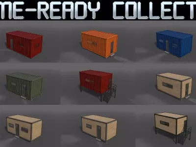 PBR Container House CA CC 3D Model Pack