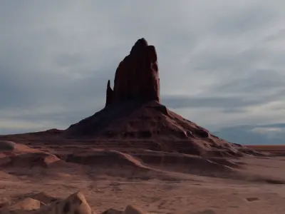 Monument Valley East Mitten Butte Low-poly 3D model