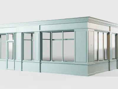 Shop fronts Low-poly 3D model