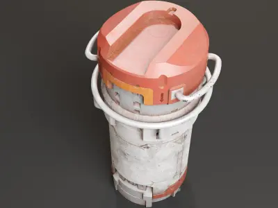 Push Unlock Sci-fi Canister Low-poly 3D model