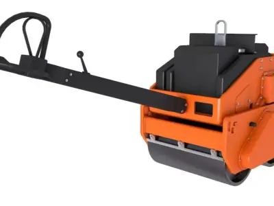 Hand Guided Double Vibratory Roller 3D model