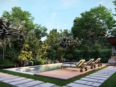  3D Exterior Scene 3D model design garden and landscape 3D model