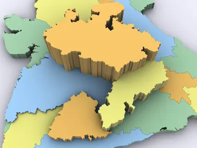 Map of India 3D model