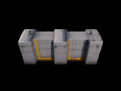  3d Render Concrete Barrier Traffic Isolated 3D model