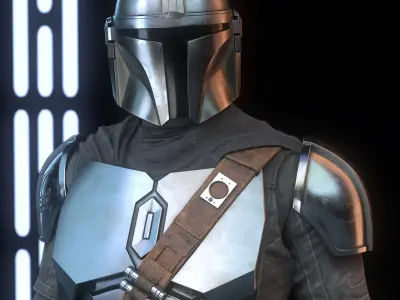 Mandalorian Realistic 3D Model Low Poly star wars armor Low-poly 3D model