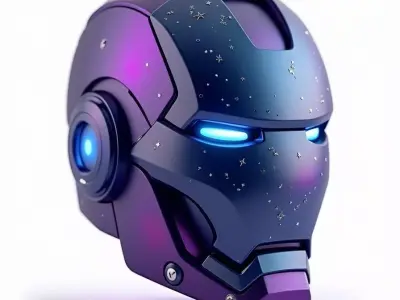 Cosmic Nebula Iron Man Helmet 3D Model Galactic Suit Low-poly 3D model