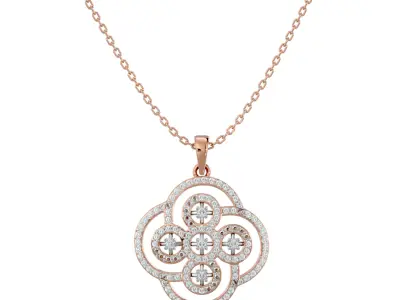 Light Minimalist Diamond Ring Earrings Pendant Set 3D print model