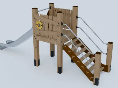 Children slide Low-poly 3D model