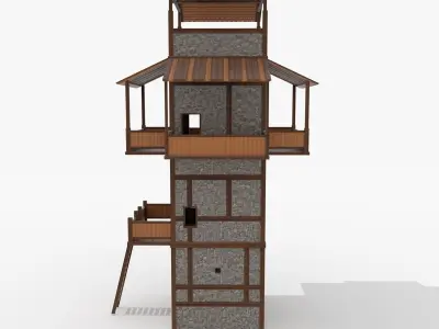 Roman Fantasy Watchtower Low-poly 3D model