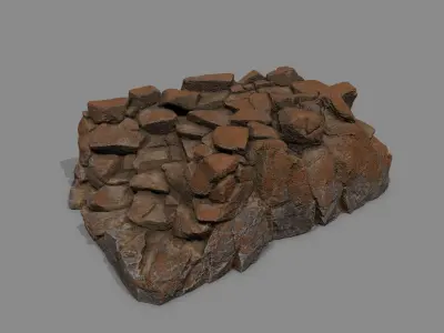 Old Rock Stairs Low-poly 3D model
