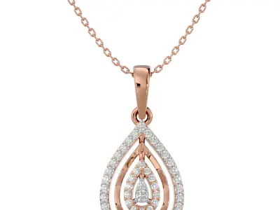 Light Minimalist Diamond Ring Earrings Pendant Set 3D print model