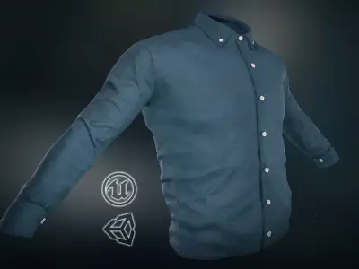 Blue Shirt Low-poly 3D model