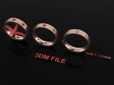 Infinity Diamond Box Band Ring Engagement Fashion Size7 3D print model