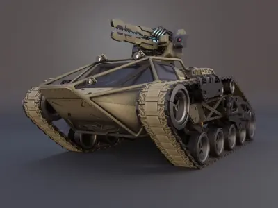 Sci-fi Tank Ripsaw 3D model