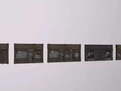 Shop Entrance Pack Low-poly 3D model