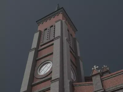 Nabawi Church Hanok Style Old Korean Church 3D model