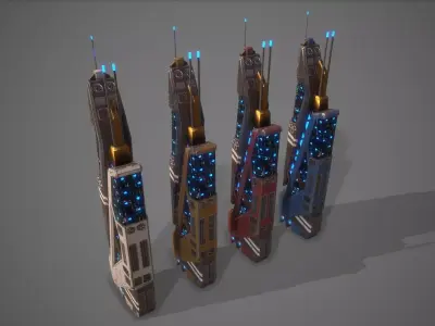 Sci-Fi Building-06 Low-poly 3D model