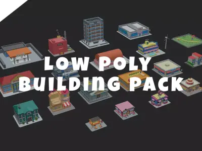Low Poly Building pack Low-poly 3D model