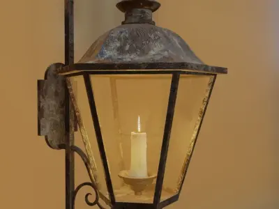 Old Antique Lamp Low-poly 3D model