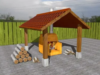 Shed with Oven  3D model
