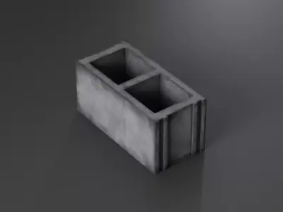Concrete Block Free low-poly 3D model