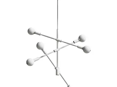 Hanging chandelier Mobile Chandelier in chrome colors 3D model