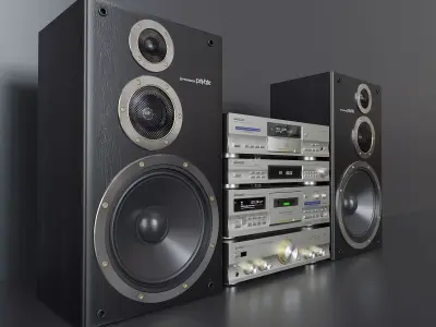 Hi-Fi Stereo Tower by Pioneer 3D Model Pack