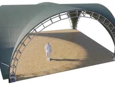 Arch tent rectangular 3D model