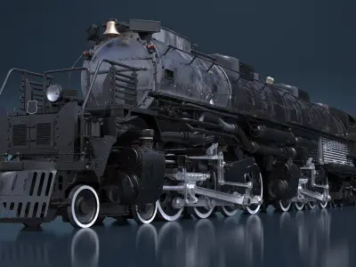  Vintage Locomotive with Trailed Tender Rigged for Maya 