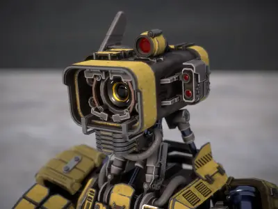 Univesral gameready robot with 3 color options Low-poly 3D model