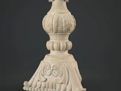 Wooden lampbase Noto 3D model