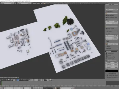 Modern Mansion Complete Modular Asset Kit Low-poly 3D model